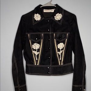 Maximum vintage jacket rose lace embroidery